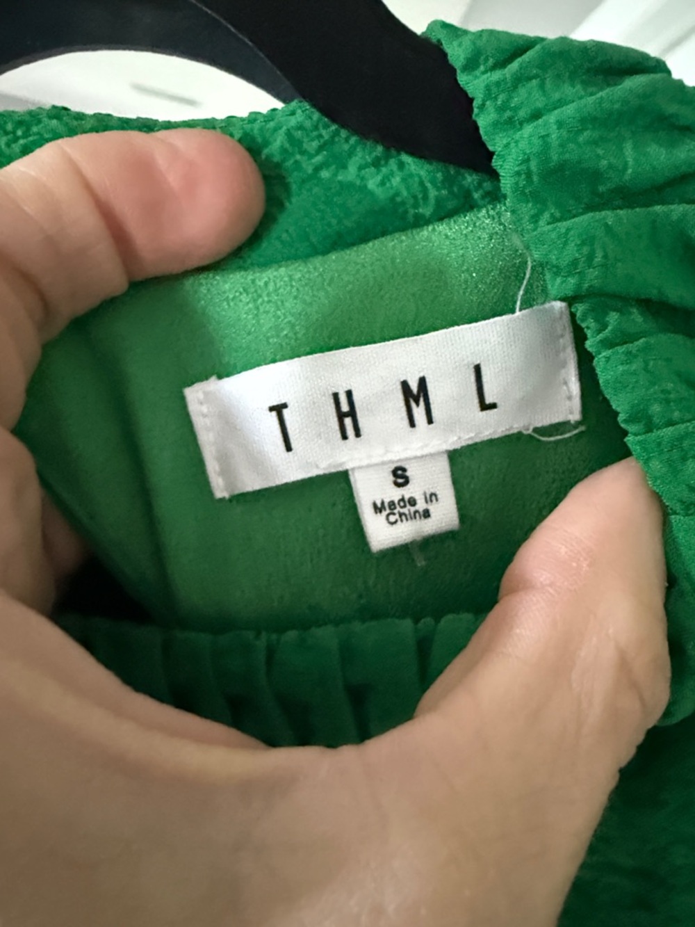 THML Emerald Green Puff-Sleeve Midi Dress - Picture 4 of 5